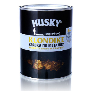 Эмаль по металлу с молотковым эффектом HUSKY-KLONDIKE темно-синяя (0,9л; 6шт)