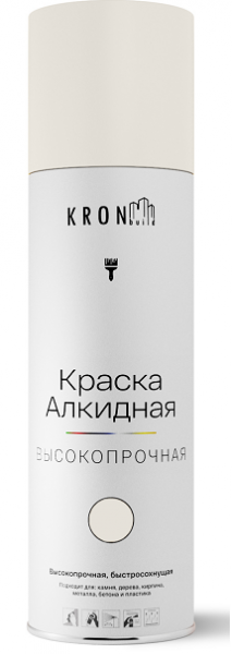 Эмаль аэрозольная KRONbuild глянцевая белая RAL 9003 (520мл; 12шт)