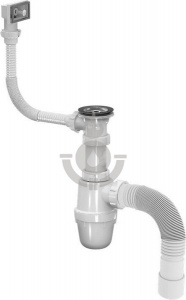 Сифон для кухни AQUATTRO 1 1/2"х40 с прямоуг перел с т/г 40х40/50