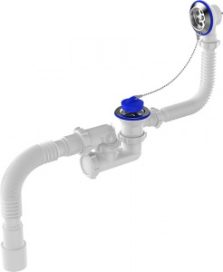 Сифон для ванны AQUATTRO 1 1/2"х40 регулир с вып и перел с т/г 40х40/50 с пробкой, с цеп
