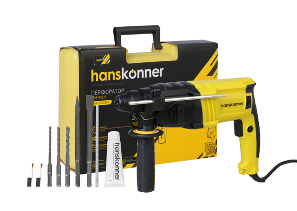 Перфоратор SDS-Plus Hanskonner HRH0822RE (600Вт, 2.2 Дж, 3 реж., 0-1700 об/м, 4м рез.кабель) кейс