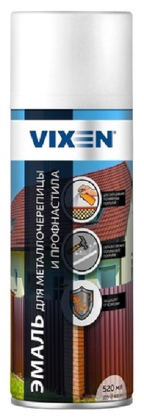 Эмаль аэрозольная VIXEN для металлочерепицы и профлиста RAL 3005 винно-красный(520мл; 12шт) 