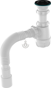 Сифон для кухни AQUATTRO 1 1/2"х40, чёрная мет.решетка, с т/г 40х40/50