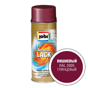 Эмаль аэрозольная JOBI глянцевая вишневая RAL 3005 (520мл; 6шт) 