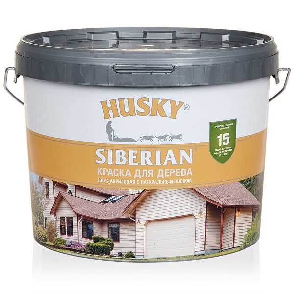 Краска для дерева акриловая HUSKY SIBERIAN -25С 2,7л База С