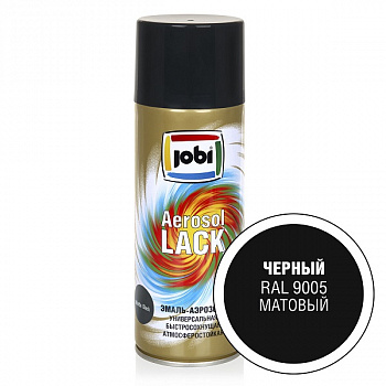 Эмаль аэрозольная JOBI матовая черная RAL 9005 (520мл;12шт) 