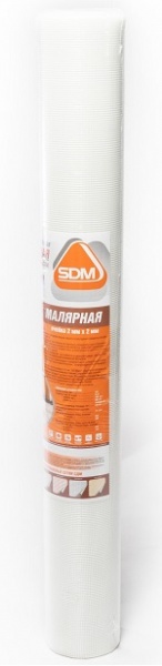 Сетка стеклотканевая "малярная" SD-GLASS Professional, ячейка 2х2, 45 гр/м.кв., 1м х 20 м ± 10%