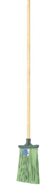 Метла полипропиленовая, 270х260х1490мм, плоская распушенная, деревянный черенок, Росссия// Сибртех