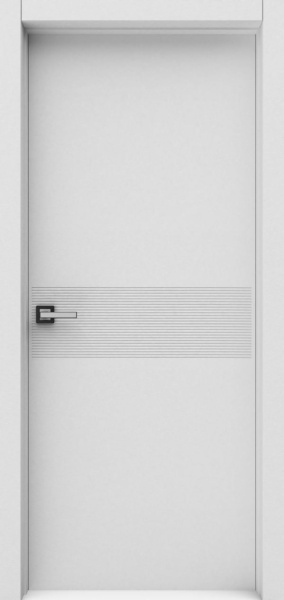 Дверное полотно Горизонт (2,0 х 0,8м)Софт белый гладкий 