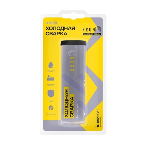 Клей холодная сварка KRONbuild быстрая сталь 55г. с/г Клей холодная сварка KRONbuild быстрая сталь 55г. с/г