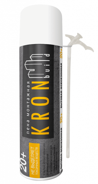 Пена монтажная бытовая KRONbuild 20+, 500мл (кор. 12шт)