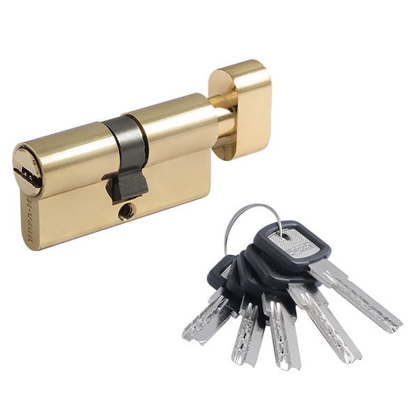 Цилиндровый механизм ЛПУВ-60 (латунь/золото) (30-30)(ключ-вертушка)