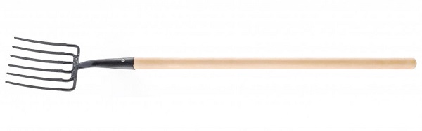 Вилы 6-х рогие, огородные, 195х220х1320мм, кованные, деревянный черенок, АРТИ// Россия