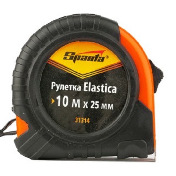 Рулетка Elastica 10м х 25мм, обрезиненный корпус (6) //Sparta