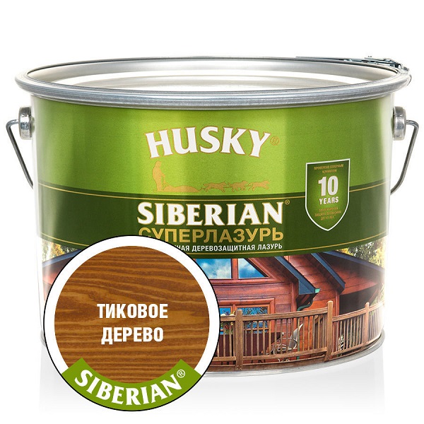 Суперлазурь HUSKY SIBERIAN 9л Тиковое дерево Суперлазурь HUSKY SIBERIAN 9л Тиковое дерево