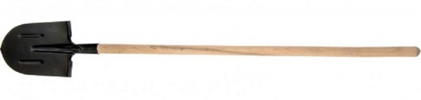 Лопата штыковая, 205*275*1400мм, ребра жесткости, деревянный черенок / Россия