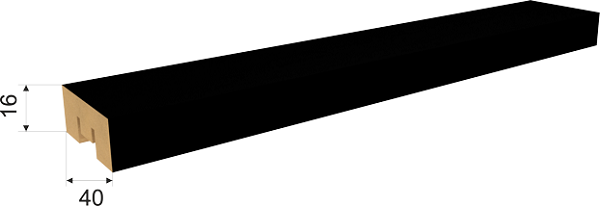 Интерьерная рейка МДФ STELLA Бриона Black Edition 16*40*2700 (уп.8шт.)