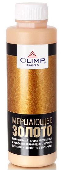 Лак декоративный перламутровый с эффектом металла OLIMP  - "Мерцающее золото" 500мл (10шт)