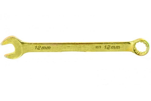 Ключ комбинированный, желтый цинк 12мм Сибртех