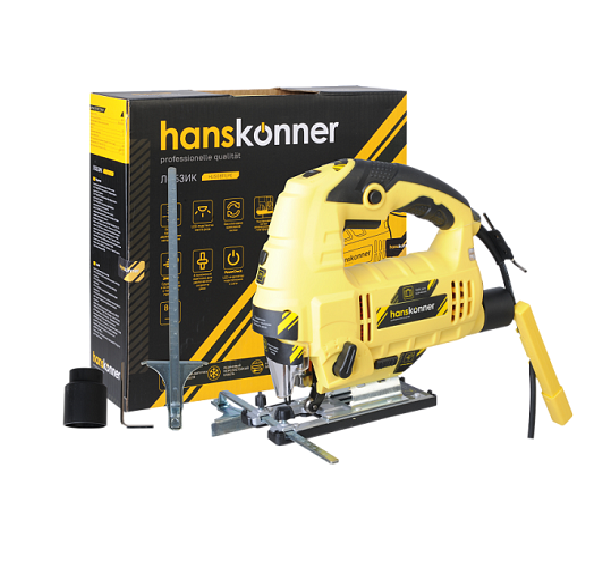 Лобзик Hanskonner HJS0811LPE (860Вт, 3000 об/мин,рег.об., 4ст.маятник,LED подсветка, кейс)