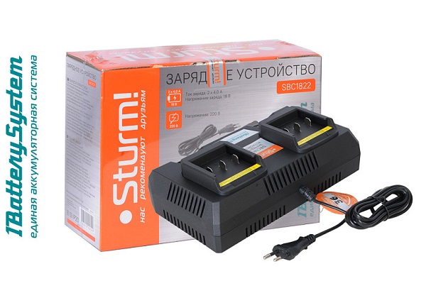 Зарядное устройство Sturm SBC1822 (18В, 2х4А,серия 1BatterySystem) Зарядное устройство Sturm SBC1822 (18В, 2х4А,серия 1BatterySystem)
