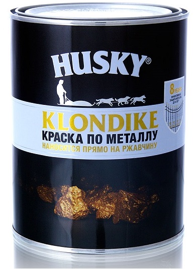Эмаль по металлу с молотковым эффектом HUSKY-KLONDIKE темно-синяя (0,9л; 6шт)