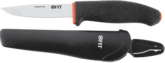 Нож строительный, нержавеющая сталь, прорезиненная ручка // FIT