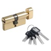 Цилиндровый механизм ЛПУВ-60 (латунь/золото) (30-30)(ключ-вертушка)