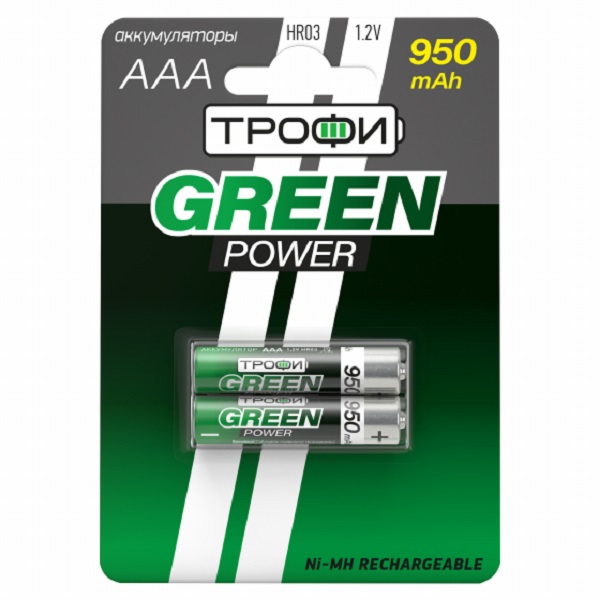Аккумуляторная батарея HR03-2BL 950mAh 2шт/упак Трофи Аккумуляторная батарея HR03-2BL 950mAh 2шт/упак Трофи
