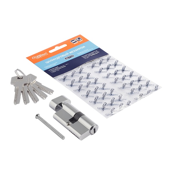 Цилиндровый механизм STD Z ЛПВ-60 (хром) (30-30)(ключ-вертушка)