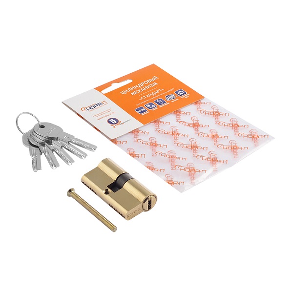 Цилиндровый механизм ЛПУ.УК-60 (золото) (30-30)(ключ-ключ)