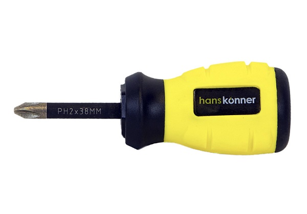Отвертка крестовая 2х38 АЛМАЗНЫЙ НАКОНЕЧНИК, тверд.59 HRC, S2, Hanskonner