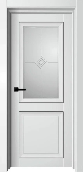 Дверное полотно со стеклом Jasper Next (2,0 х 0,9м)Софт белый гладкий 