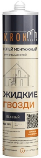 Клей KRONbuild ЖГ 310мл/390гр белый (24шт)