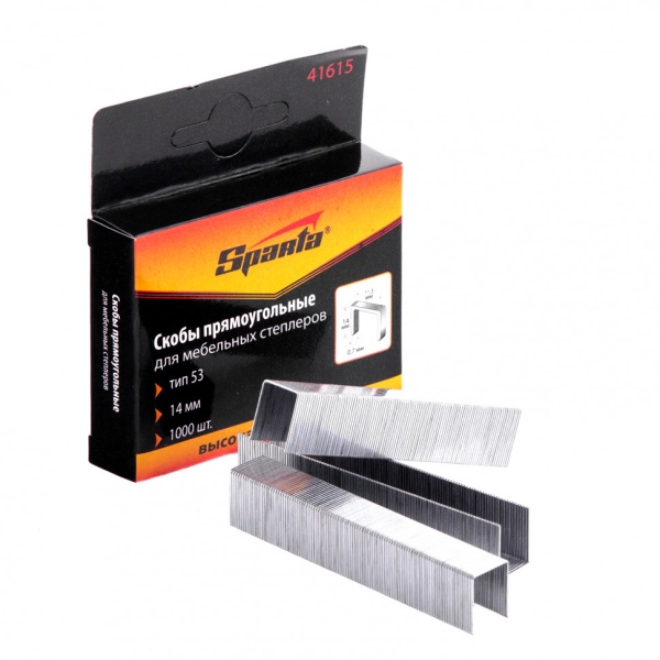 Скобы для мебельного степлера, тип 53, 14 мм, 1000 шт / Sparta