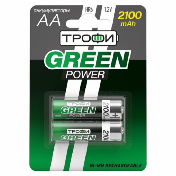 Аккумуляторная батарея HR06-2BL 2100mAh 2шт/упак Трофи Аккумуляторная батарея HR06-2BL 2100mAh 2шт/упак Трофи