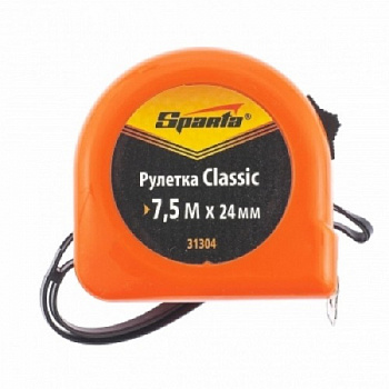 Рулетка 7,5м х 24мм, Classic, пластиковый корпус / Sparta
