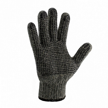103. Перчатки полушерстяные Сибирские с ПВХ, серые, 65 гр./300